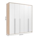 Ver imagem 2 de Guarda-Roupa Infantil MDF 5 Portas Modulados Branco/Carvalho Treviso