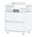 Ver imagem 4 de Guarda Roupa Casal Caju 6 Portas com Kit Mesa de Cabeceira Branco - Henn