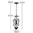 Ver imagem 2 de Lustre Pendente De Ferro e Madeira Rustico Decoração Sacada de Apartamento - Verniz & Branco