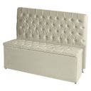 Ver imagem 1 de Kit Cabeceira De Cama e Calçadeira Baú Estrela Casal 140 cm Suede Capitonê Porcelana De Casa Móveis