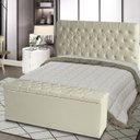 Ver imagem 2 de Kit Cabeceira De Cama e Calçadeira Baú Estrela Casal 140 cm Suede Capitonê Porcelana De Casa Móveis