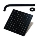 Ver imagem 3 de Ducha Quadrada 25x25 Inox Preto Alto Brilho Borda Fina com Braço - Máxima Metais