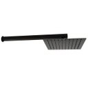 Ver imagem 2 de Ducha Quadrada 25x25 Inox Preto Alto Brilho Borda Fina com Braço Quadrado - Máxima Metais