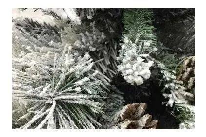 Árvore De Natal Luxo Pinheiro Verde Com Neve Nevada E Pinha 1.50m 412  Galhos AW215