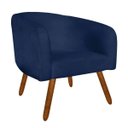 Ver imagem 2 de Kit 2 Poltronas Decorativa Stella Suede Azul Marinho Pés Palito - D'Rossi