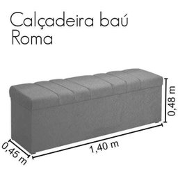 Calçadeira com Baú Londres 140cm Suede Cinza Amassado D’rossi - 3