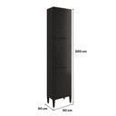 Ver imagem 2 de Paneleiro Miami 3 Portas 5 Prateleiras Carraro Preto Touch