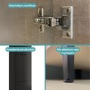 Ver imagem 6 de Paneleiro Miami 3 Portas 5 Prateleiras Carraro Preto Touch