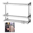 Ver imagem 1 de Organizador Cozinha Banheiro Prateleira Inox Gancho Suporte Multiuso Utensilio Shampoo Condicionador