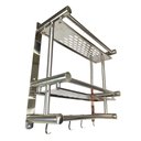 Ver imagem 4 de Organizador Cozinha Banheiro Prateleira Inox Gancho Suporte Multiuso Utensilio Shampoo Condicionador