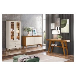 Cristaleira Liz com Buffet Quartzo e Aparador Menphis Off White Nature – Henn - 7 Cristaleira Liz com Buffet Quartzo e Aparador Menphis Off White Nature – Henn - 7
