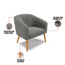 Ver imagem 7 de Kit 2 Poltronas Decorativa Stella Suede Grafite Pés Palito - D'rossi