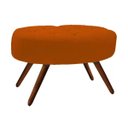 Ver imagem 3 de Kit 2 Puffs Classic Oval Pés Palito Capitonê Suede Laranja