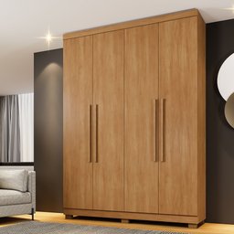 Guarda Roupa New Master 4 Portas 3 Gavetas 8 Prateleiras - Benetil - 2