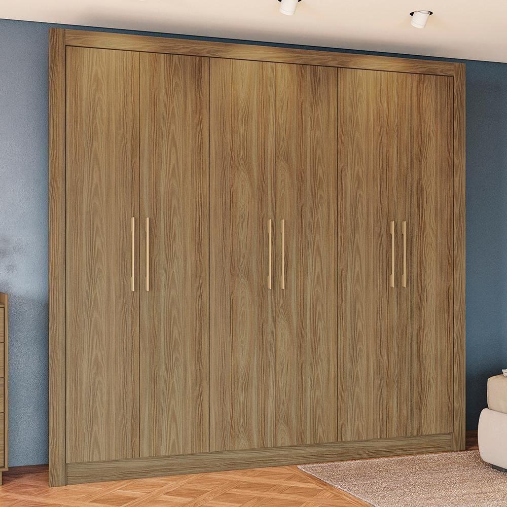 Guarda Roupa Casal Kappesberg 6 Portas 2 Gavetas Nogueira | MadeiraMadeira