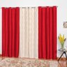 Cortina Tecido Jacquard com Cetim Amassado 2,00m x 1,70m Malibu - Vermelho - Vermelho - 1