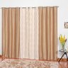 Cortina Tecido Jacquard com Cetim Amassado 2,00m x 1,70m Malibu - Dourado - Dourado - 1