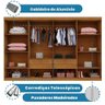 Guarda Roupa Bahia 8 Portas 4 Gavetas 8 Prateleiras - Benetil - 6