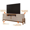 Ver imagem 3 de Rack 04 Portas Ayumi 190 Cm Off White E Cedro - D’Rossi