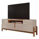 Ver imagem 1 de Rack 04 Portas Ayumi 190 Cm Off White E Cedro - D’Rossi