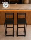 Ver imagem 3 de Banqueta Alta Industrial Metalica 65cm Aco Carbono Preto Fosco Só Banquetas