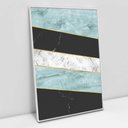 Ver imagem 2 de Quadro Decorativo em Canvas Geométrico Mármore Preto, Azul e Branco TaColado Moldura Branca 120 x 80