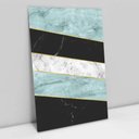 Ver imagem 1 de Quadro Decorativo em Canvas Geométrico Mármore Preto, Azul e Branco TaColado Moldura Branca 120 x 80