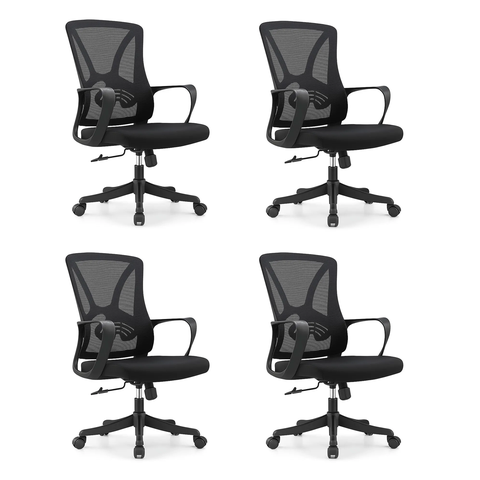 Kit 4 Cadeiras de Escritório Diretor Apex - Preta