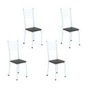 Ver imagem 1 de Kit 4 Cadeiras Tubular 95x37x40 cm Dany Preto/Branco