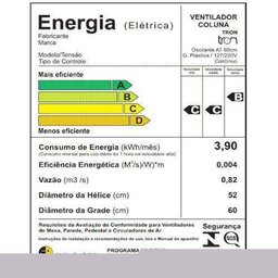 Ventilador de Coluna Oscilante 60cm Pp At 140W Branco Bivolt - Tron - 2
