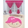 Kit Decoração Vitória Quarto Infantil = Cortina Voal 2 Metros + Tapete Pelúcia Menina Lívia - - 1