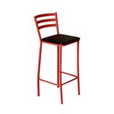 Ver imagem 5 de Conjunto Bistrô Mesa Com 2 Banquetas Altas Morumbi Vermelho E Tampo Preto - Preto