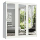 Ver imagem 2 de Guarda-Roupa Casal Madesa Reno 3 Portas de Correr de Espelho Branco Cor:Branco