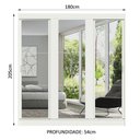 Ver imagem 3 de Guarda-Roupa Casal Madesa Reno 3 Portas de Correr de Espelho Branco Cor:Branco