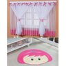 Kit Decoração Sonho Meu para Quarto Infantil = Cortina Voal 2 Metros + Tapete Pelúcia Menina Laço - 1