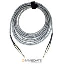 Ver imagem 1 de Cabo de Guitarra Tecido P10xp10 5 Metros 1x0,30mm2 Cinza C/ Preto Cabos Immediate Guitarra P10