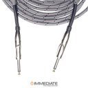 Ver imagem 2 de Cabo de Guitarra Tecido P10xp10 5 Metros 1x0,30mm2 Cinza C/ Preto Cabos Immediate Guitarra P10
