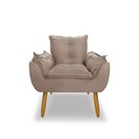 Ver imagem 3 de Poltrona Opala para Sala Clínica Salão Pés de Madeira Suede Capuccino