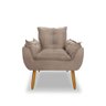 Poltrona Opala para Sala Clínica Salão Pés de Madeira Suede Capuccino - 3