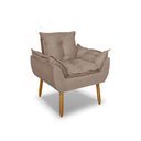Ver imagem 2 de Poltrona Opala para Sala Clínica Salão Pés de Madeira Suede Capuccino