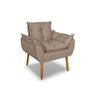 Poltrona Opala para Sala Clínica Salão Pés de Madeira Suede Capuccino - 2