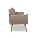 Ver imagem 4 de Poltrona Opala para Sala Clínica Salão Pés de Madeira Suede Capuccino