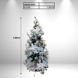 Arvore de Natal Decorada Super Luxo Branca e Dourada 1,80m 643 Galhos Luxo - 7
