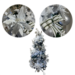 Arvore de Natal Decorada Super Luxo Branca e Dourada 1,80m 643 Galhos Luxo - 3