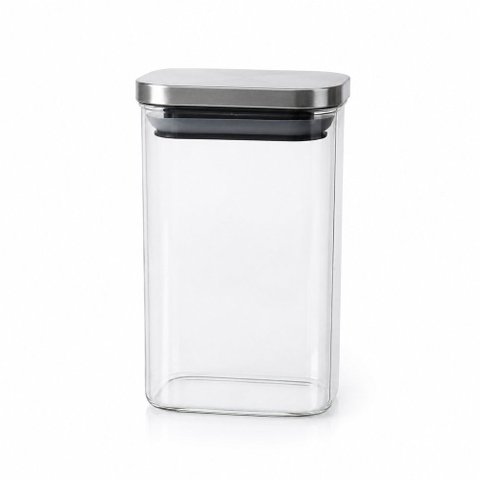 Pote Hermético Vidro Borossilicato Tampa de Inox 1,2 Litros
