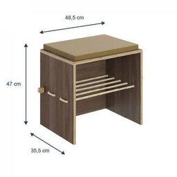 Puff com Futon e Prateleira Corda Sisal Cordel Carvalho Munique - 3