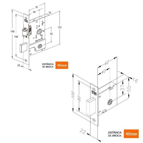 Kit Stam 800 Rolete Tetra Chave Quadrada Escovado Porta Pivotante - 4