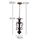 Ver imagem 2 de Lustre Pendente De Ferro e Madeira Rustico Decoração Sacada de Apartamento - Verniz