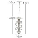Ver imagem 2 de Lustre Pendente De Ferro e Madeira Rustico Decoração Sacada de Apartamento - Branco