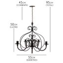 Ver imagem 4 de Luminária Rustica de Ferro Artesanal para Iluminação de Sala de Estar